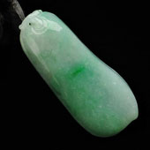 糯冰种飘花缅甸翡翠A货福瓜挂件