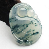 冰玻种飘花缅甸翡翠A货龙如意挂件