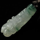 冰种飘花缅甸翡翠A货白菜挂件