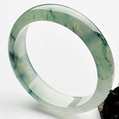冰种飘花缅甸翡翠A货手镯(58.8mm)