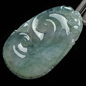 糯冰种晴水缅甸翡翠A货如意挂件