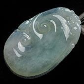 糯冰种晴水缅甸翡翠A货如意挂件