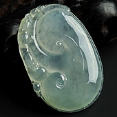 冰种晴水缅甸翡翠A货如意挂件