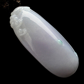 糯冰种淡紫罗兰缅甸翡翠A货福瓜挂件