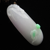 糯冰种春带彩缅甸翡翠A货福瓜挂件