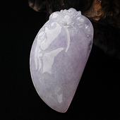 糯冰种紫罗兰缅甸翡翠A货福瓜挂件