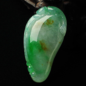 糯冰种飘翠缅甸翡翠A货福瓜挂件