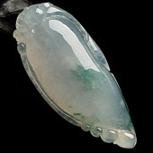 冰种略飘花缅甸翡翠A货福瓜挂件