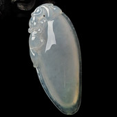 冰种晴水缅甸翡翠A货福瓜挂件