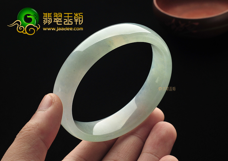 冰种晴水缅甸翡翠A货手镯(61.1mm)