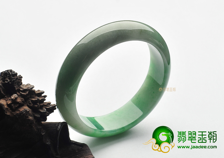糯冰种飘翠缅甸翡翠A货手镯(58.5mm)