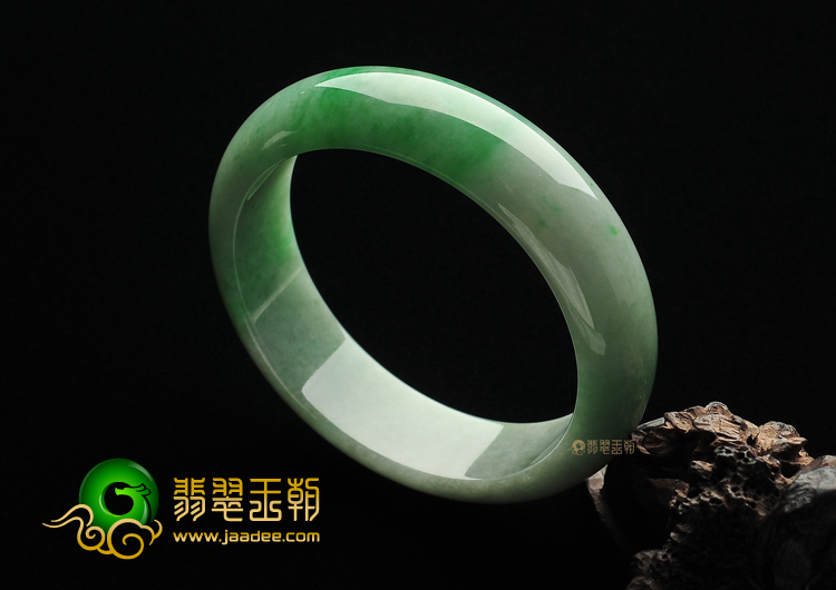 糯冰种飘翠缅甸翡翠A货手镯(58.5mm)
