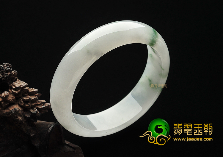 冰种飘花缅甸翡翠A货手镯(57.3mm)