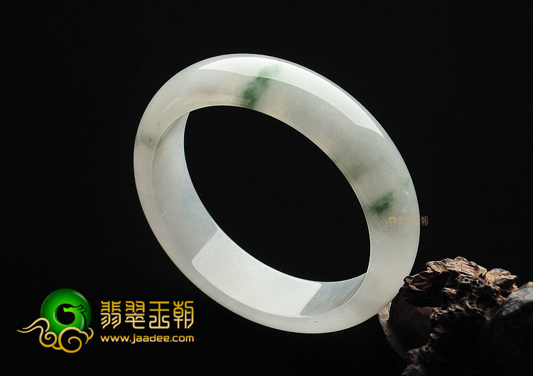 冰种飘花缅甸翡翠A货手镯(57.3mm)