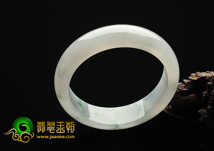 冰种飘花缅甸翡翠A货手镯(57.3mm)