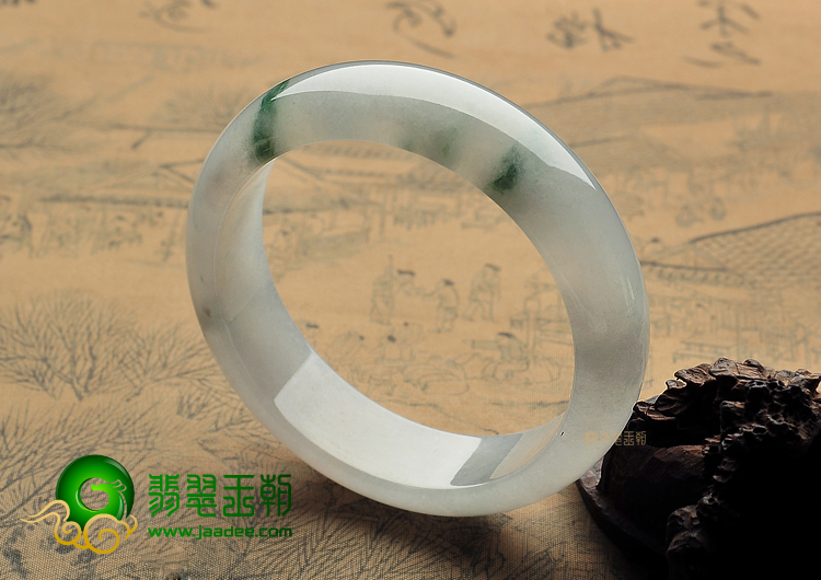 冰种飘花缅甸翡翠A货手镯(57.3mm)