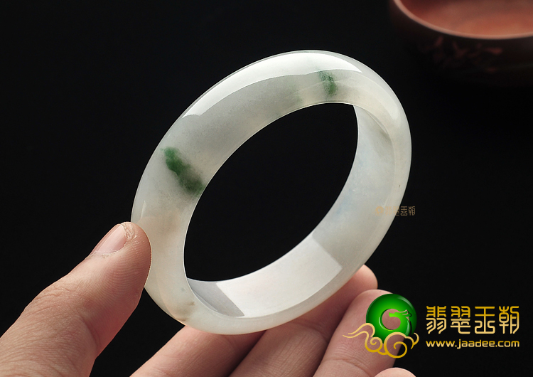 冰种飘花缅甸翡翠A货手镯(57.3mm)