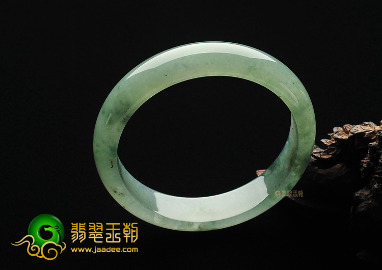 冰种飘花缅甸翡翠A货手镯(59.6mm)