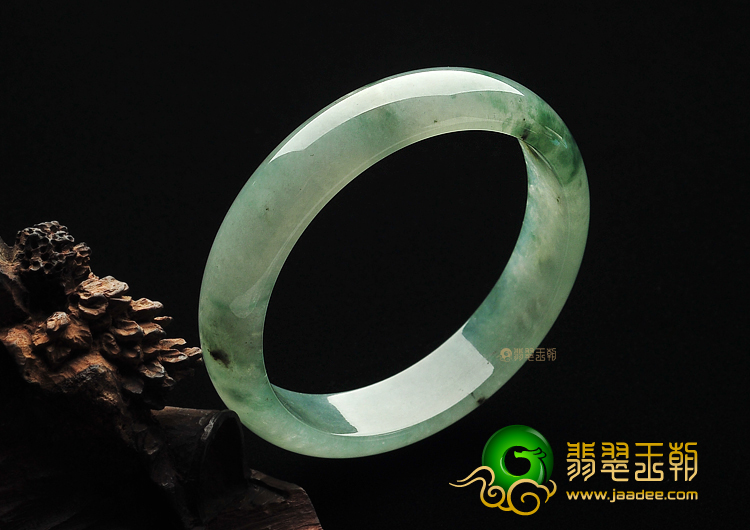 冰种飘花缅甸翡翠A货手镯(59.6mm)