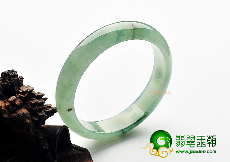 冰种飘花缅甸翡翠A货手镯(59.6mm)