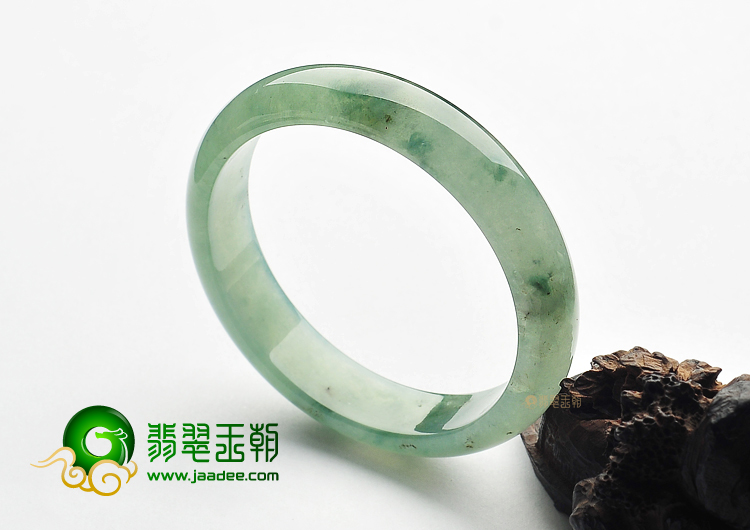 冰种飘花缅甸翡翠A货手镯(59.6mm)