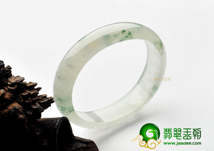 冰种飘花缅甸翡翠A货贵妃镯(52.9mm-44.6mm)