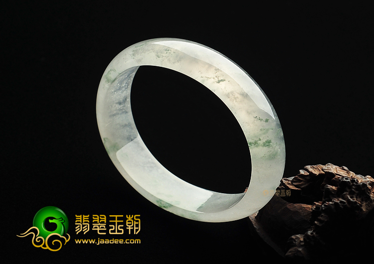 冰种飘花缅甸翡翠A货贵妃镯(52.9mm-44.6mm)