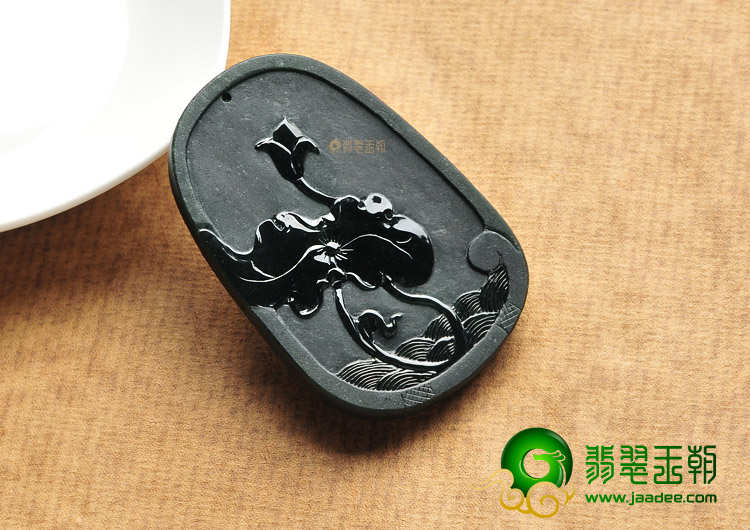 冰种墨翠缅甸翡翠A货观音挂件