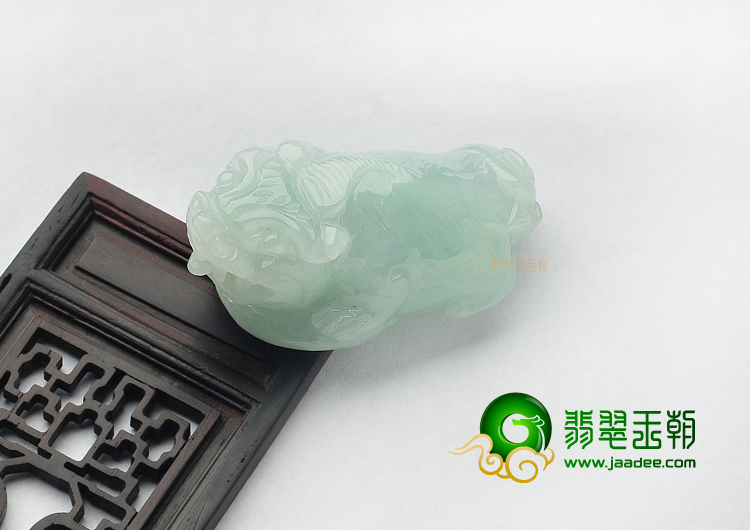 糯冰种晴水缅甸翡翠A货招财进宝挂件