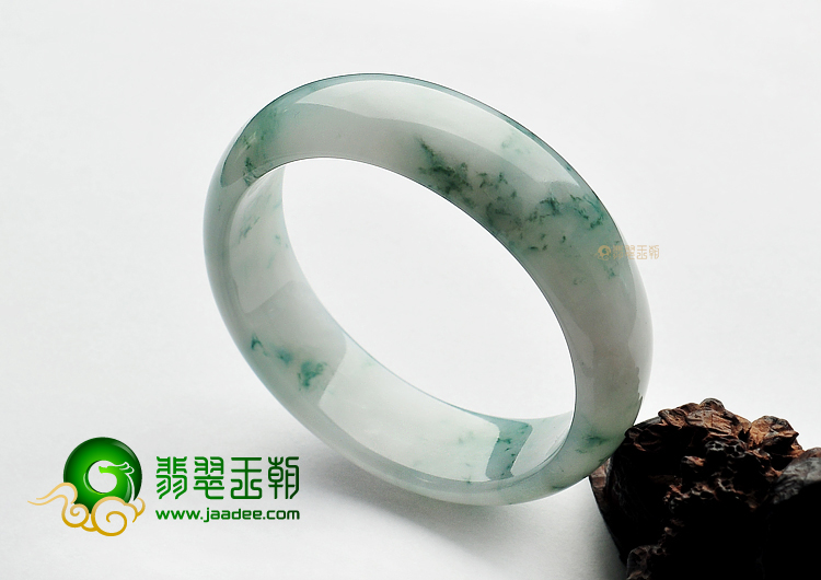 糯冰种飘花缅甸翡翠A货手镯(59.3mm)