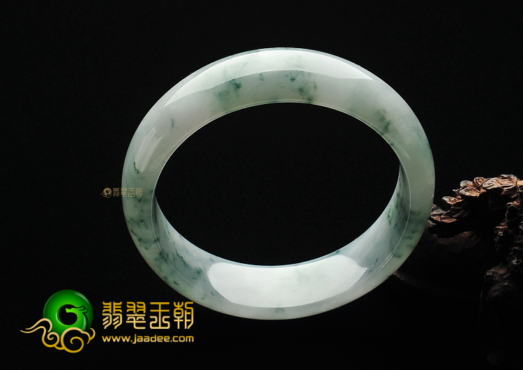 糯冰种飘花缅甸翡翠A货手镯(59.3mm)