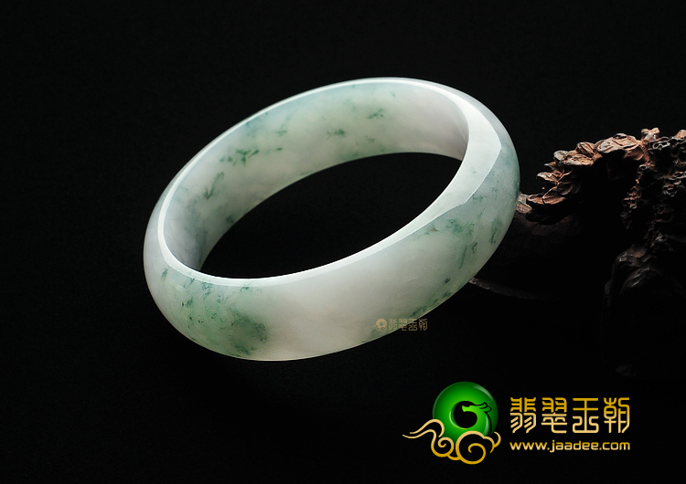 糯冰种飘花缅甸翡翠A货手镯(59.5mm)