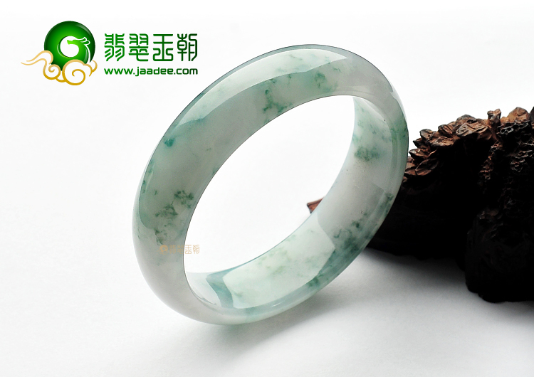 糯冰种飘花缅甸翡翠A货手镯(59.5mm)