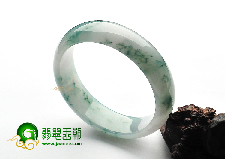 糯冰种飘花缅甸翡翠A货手镯(59.5mm)