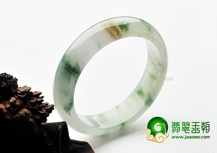 冰种飘花缅甸翡翠A货手镯(58.9mm)