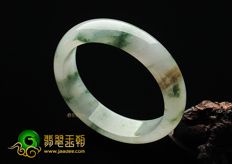 冰种飘花缅甸翡翠A货手镯(58.9mm)