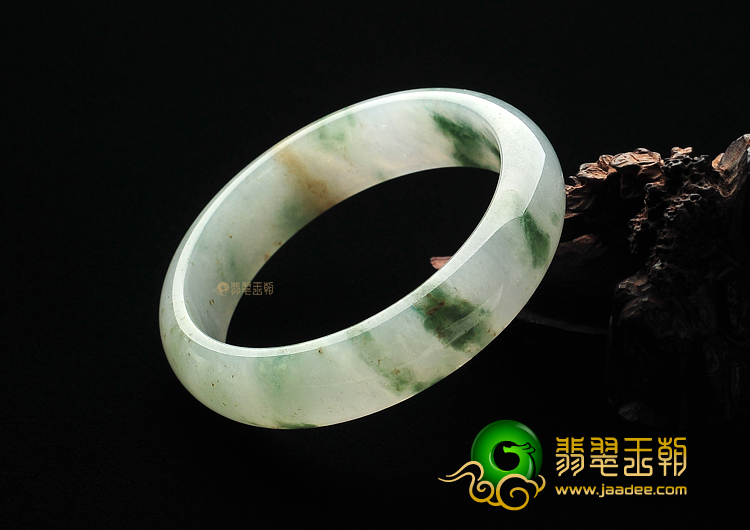冰种飘花缅甸翡翠A货手镯(58.9mm)