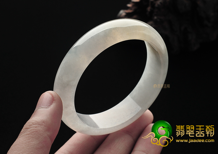 冰种略带黄翡缅甸翡翠A货手镯(58.8mm)