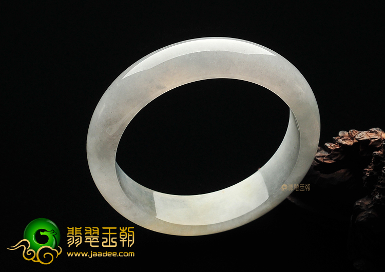 冰种略带黄翡缅甸翡翠A货手镯(58.8mm)