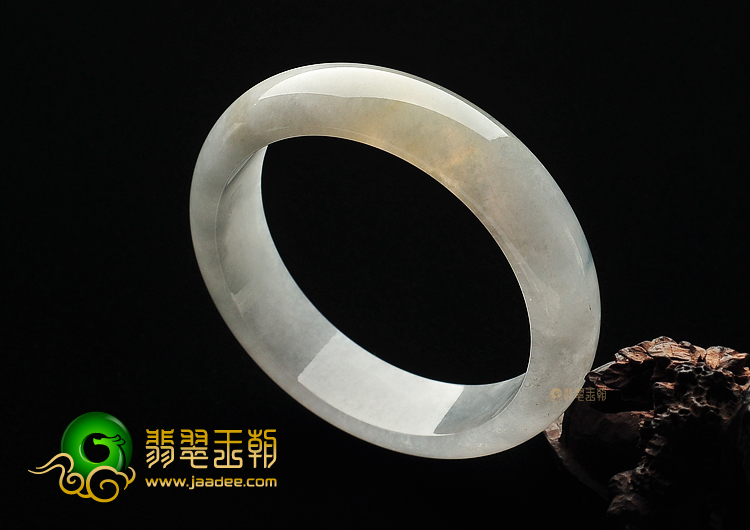 冰种略带黄翡缅甸翡翠A货手镯(58.8mm)