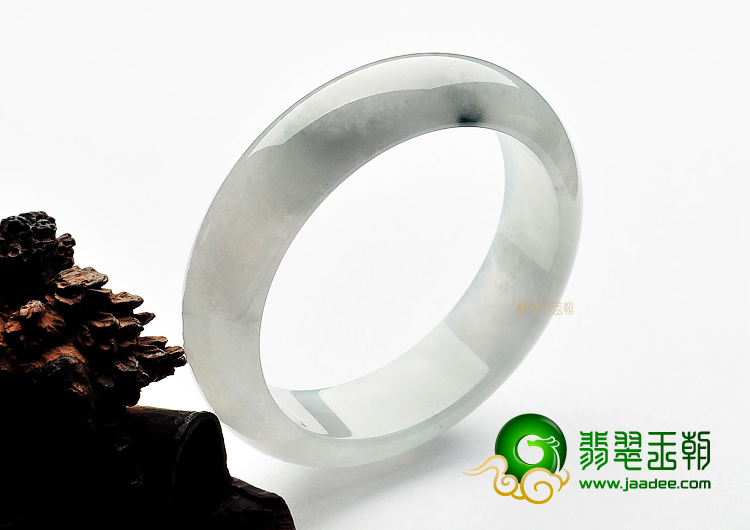 冰种略飘花缅甸翡翠A货手镯(57.5mm)