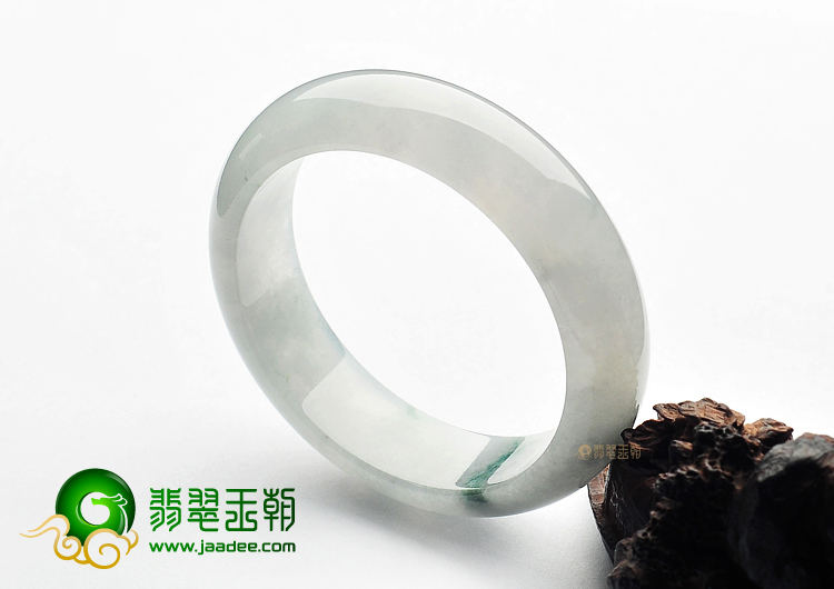 冰种略飘花缅甸翡翠A货手镯(57.5mm)