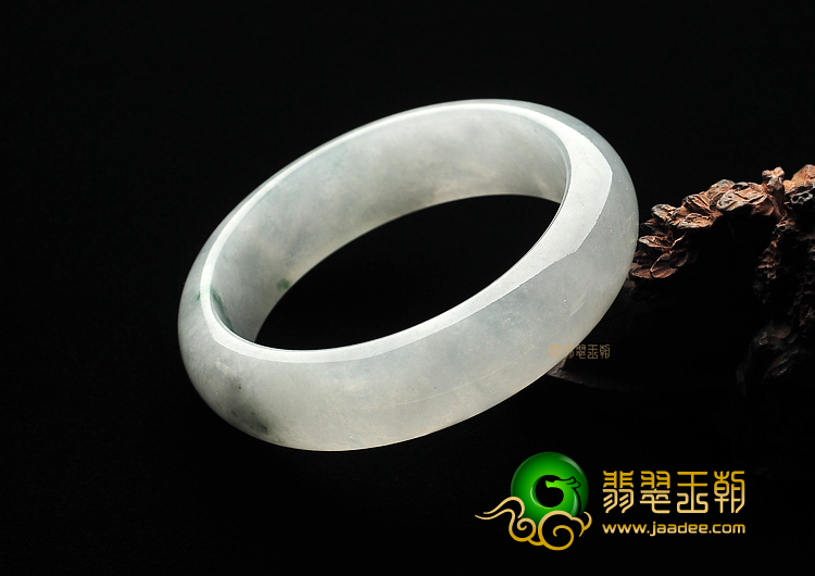 冰种略飘花缅甸翡翠A货手镯(57.5mm)