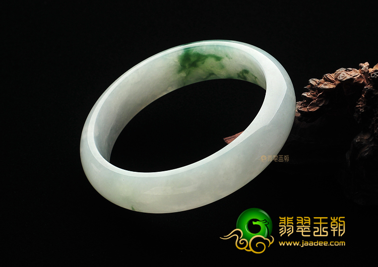 糯冰种飘花缅甸翡翠A货手镯(60mm)