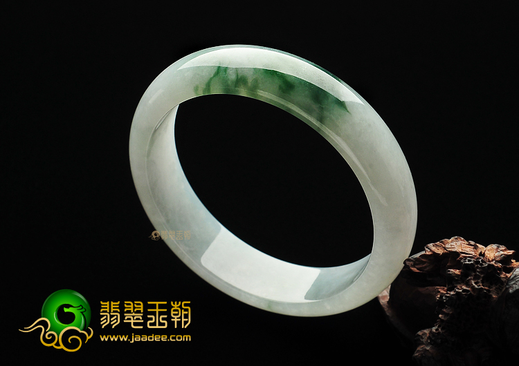 糯冰种飘花缅甸翡翠A货手镯(60mm)