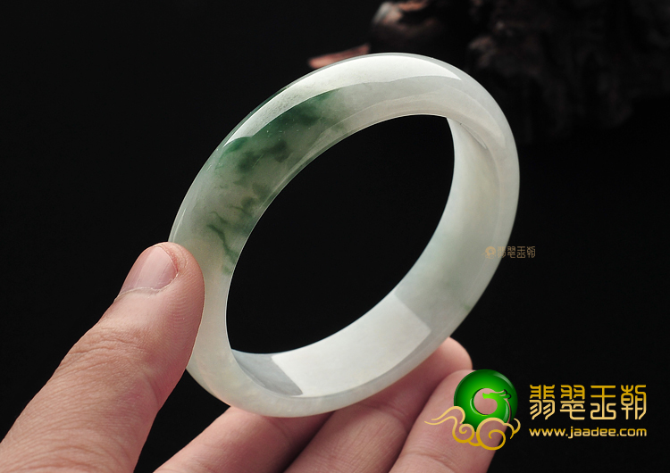 糯冰种飘花缅甸翡翠A货手镯(60mm)