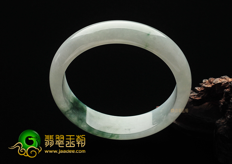 糯冰种飘花缅甸翡翠A货手镯(60mm)