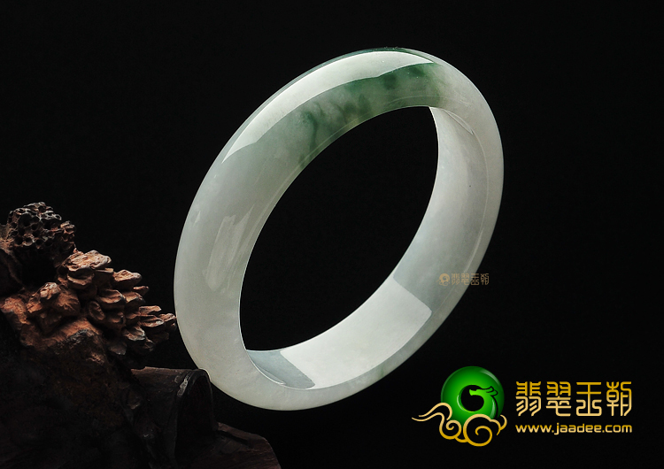 糯冰种飘花缅甸翡翠A货手镯(60mm)