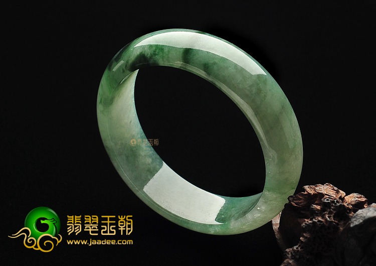 冰种飘花缅甸翡翠A货手镯(57.9mm)