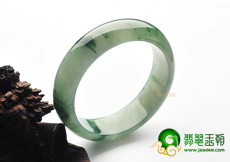 冰种飘花缅甸翡翠A货手镯(57.9mm)